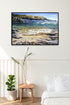 modern wood framed rocky shore original painting wall art print